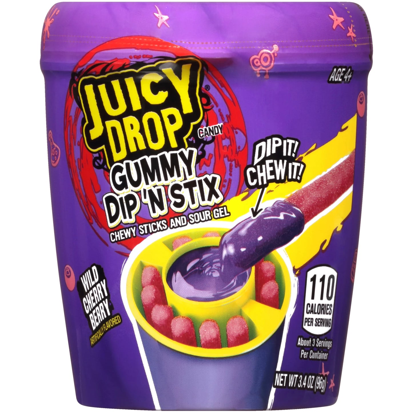 Juicy drop dip n stix wild cherry