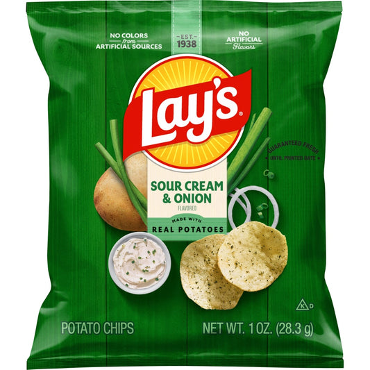 Sour cream & onion mini chip bag